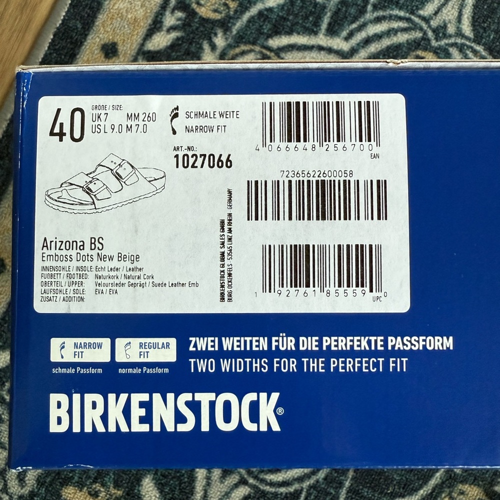 Birkenstock Arizona Sueded Embossed Dotted New Beige ladies 9, narrow fit - Picture 3 of 8